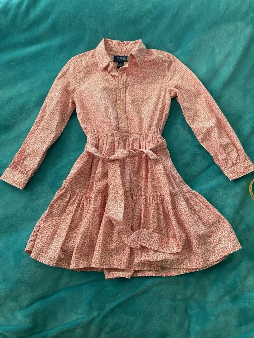 Polo by Ralph Lauren Girls Floral Tiered Cotton Poplin Shirt Dress